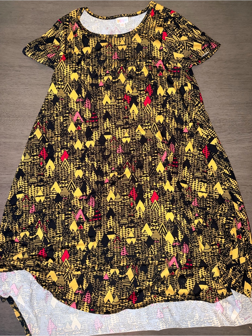 Yellow & Black Patterned Swing Dress